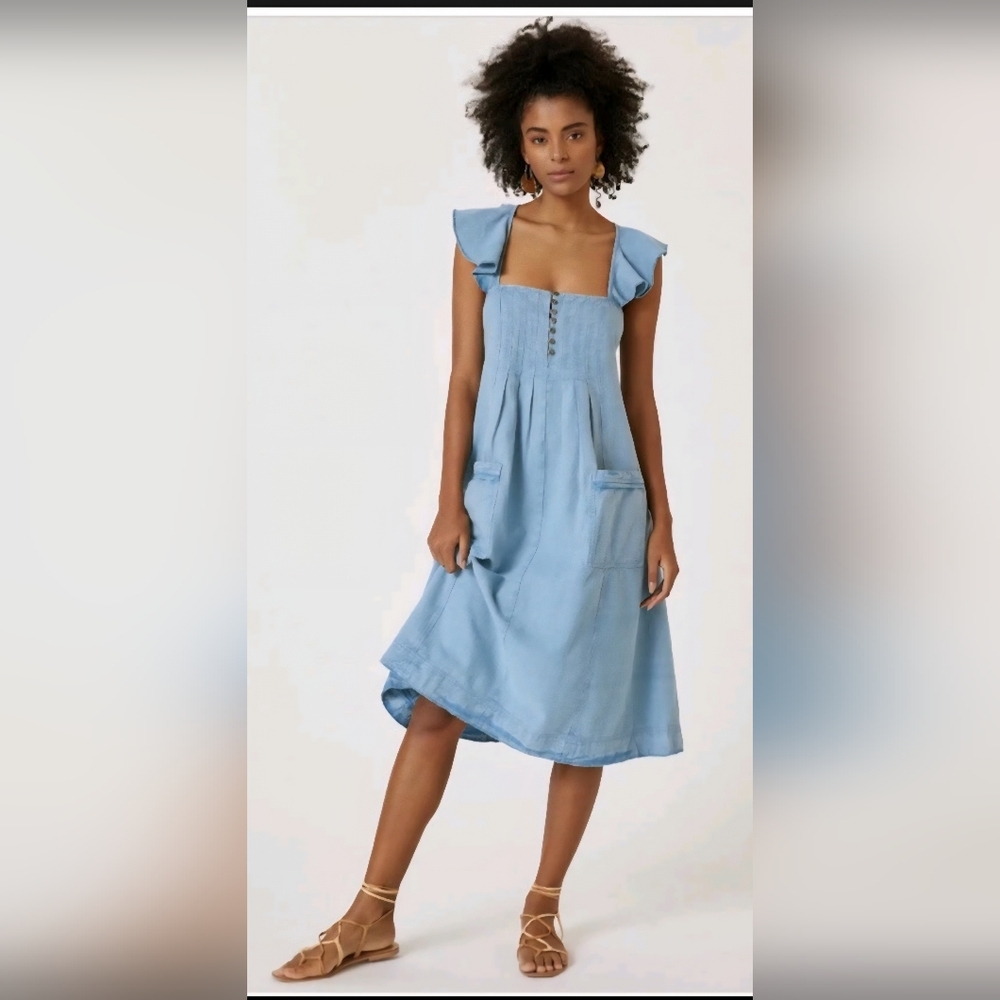 Pilcro Flutter Sleeve Midi Dress By Anthropologie